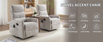 Heat Massage Manual Recliner Chair with Rocker and Swivel in Fabric for Living Room detail image 25
