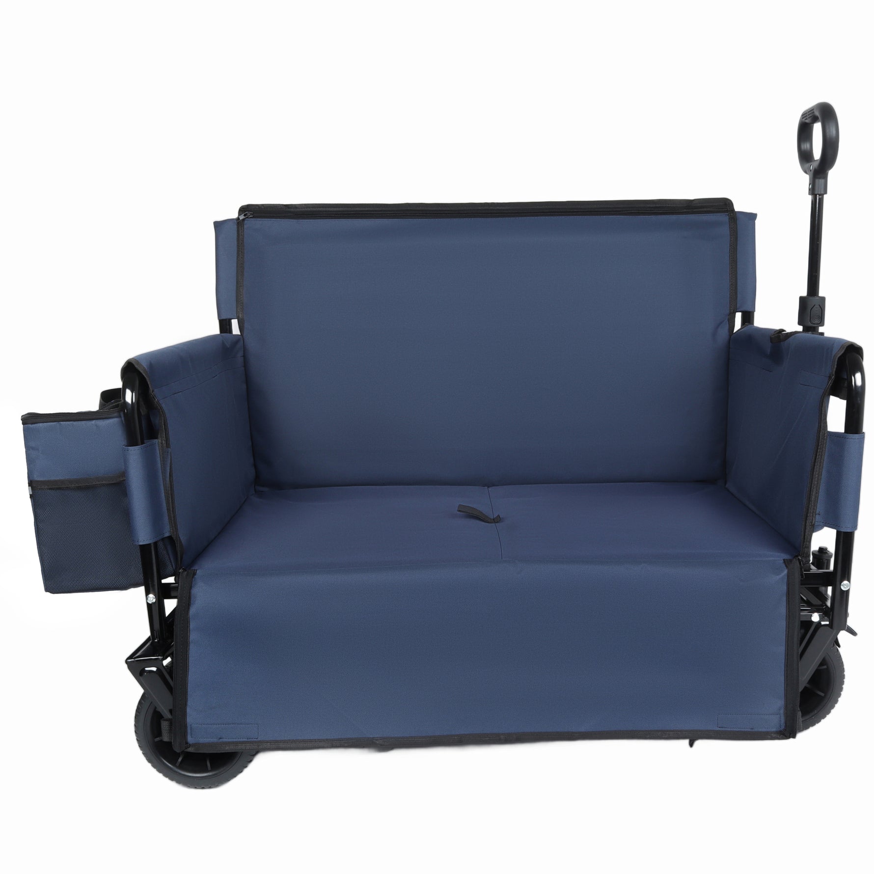 3-in-1 Folding Wagon Cart with Bench Seat & Storage for workshop, garage, storage, or utility use