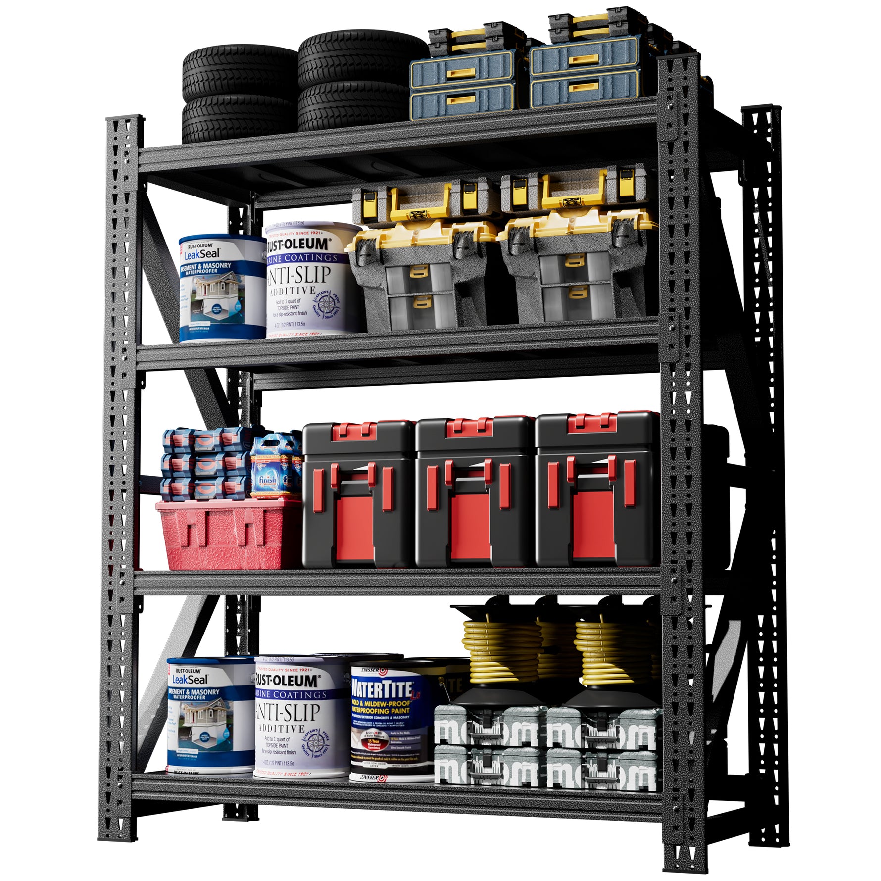 Heavy Duty Metal Adjustable Garage Shelving Unit, 4000lb Capacity Industrial Storage Rack for workshop, garage, storage, or utility use