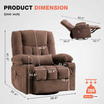 Massage Swivel Rocker Recliner with Vibration, Heat & Ergonomic Lounge Support detail image 10