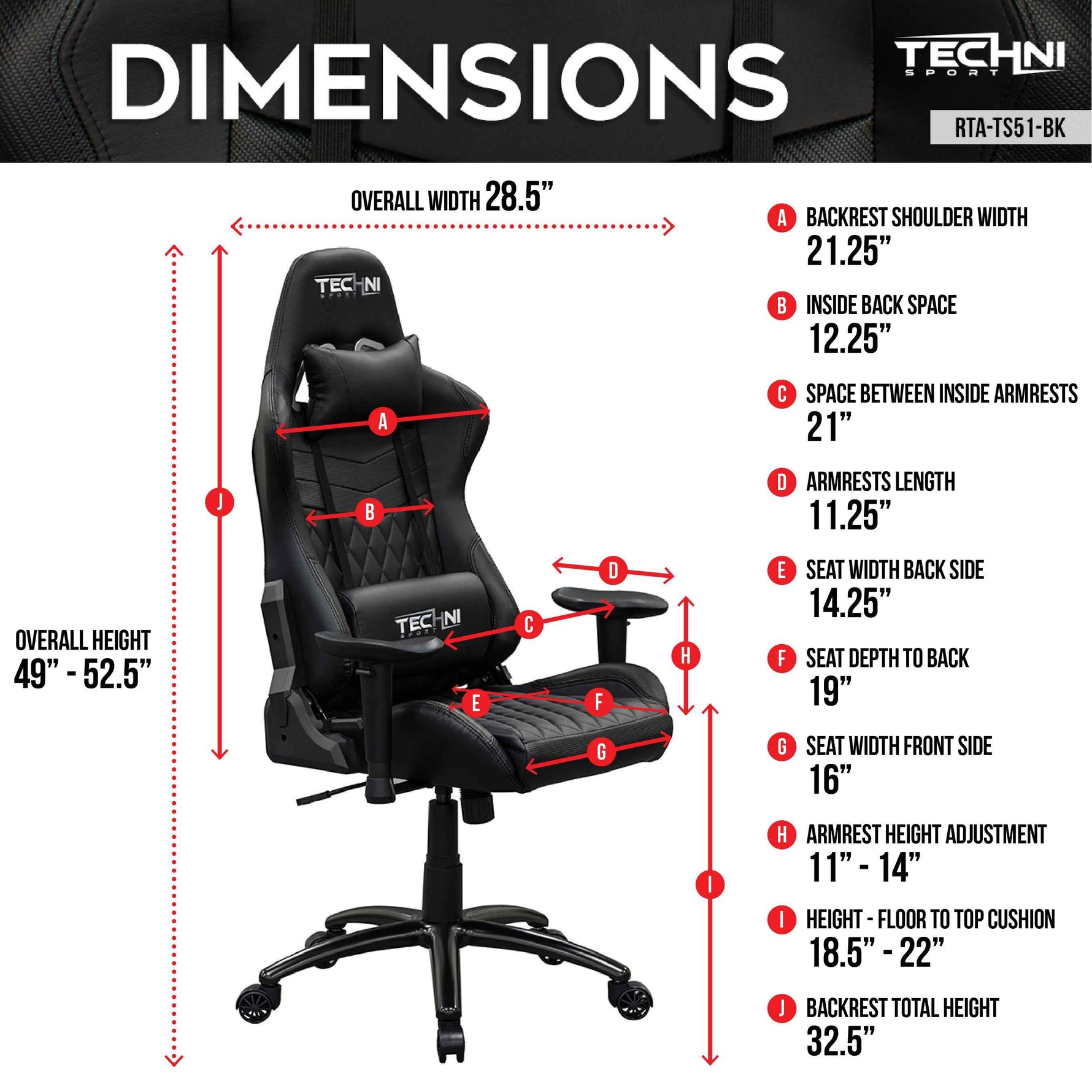 Techni Sport TS-5100 Ergonomic Office Chair product image 4
