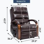 Dual-Motor Leather-Air Power Lift Recliner detail image 14