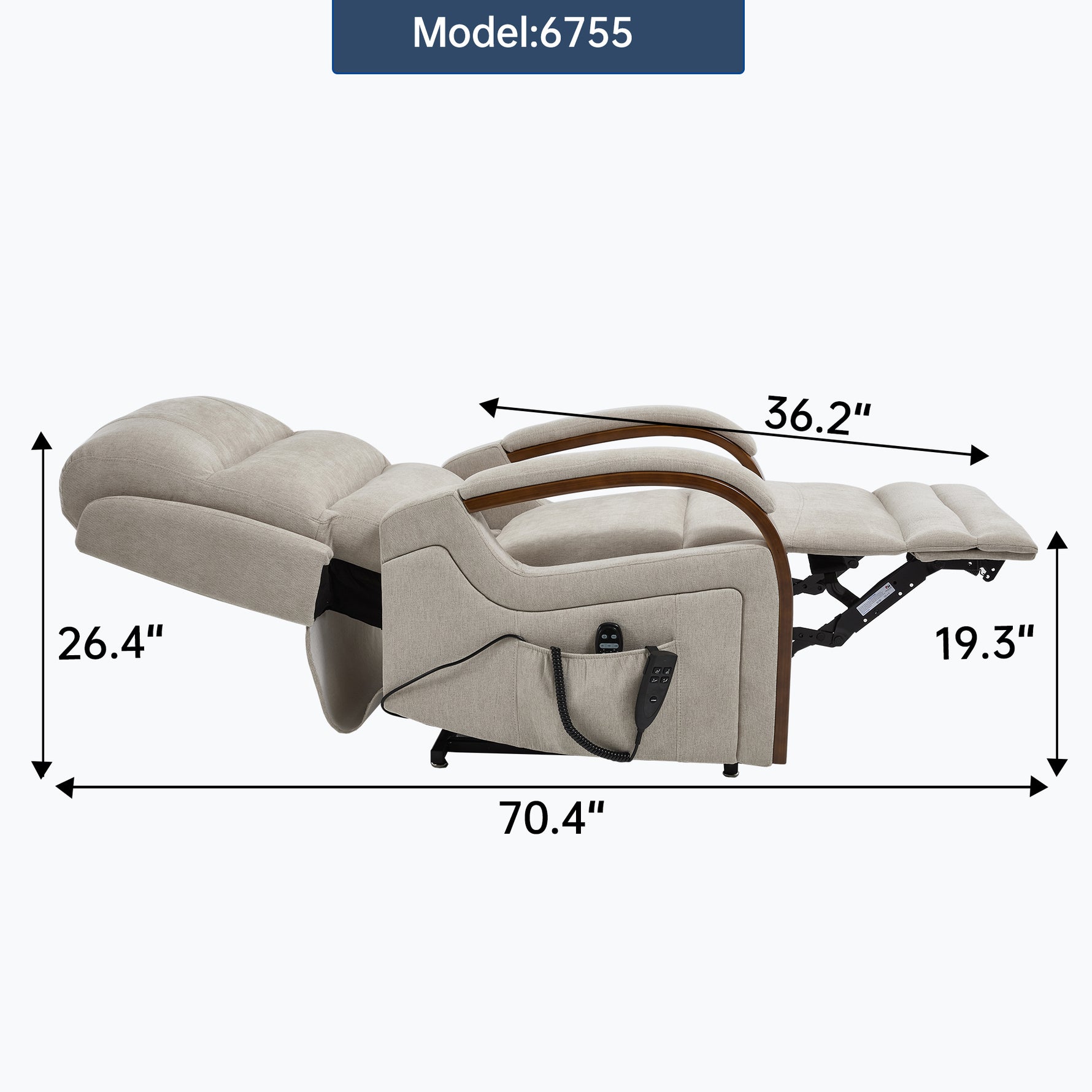 Power Chenille Lift Recliner Chair Dual Motor Infinite Position Up to 350 Pounds detail image 90