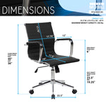 Techni Mobili Modern Medium-Back Executive Chair, Black for home office seating