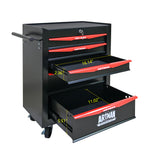 Rolling 5-Drawer Steel Tool Chest with Stainless Steel Top for workshop, garage, storage, or utility use