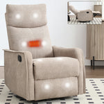 Heat Massage Manual Recliner Chair with Rocker and Swivel in Fabric for Living Room detail image 70