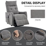 Chenille Single-Motor Power Lift Recliner with Massage & Heat detail image 8