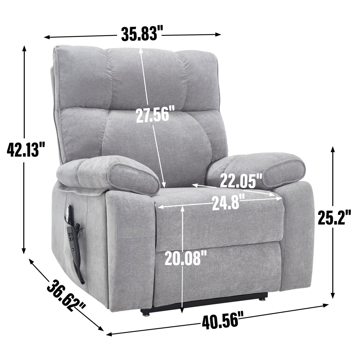 Dual-Motor Power Lift Recliner with Heat & Massage, 350 lb Capacity detail image 144