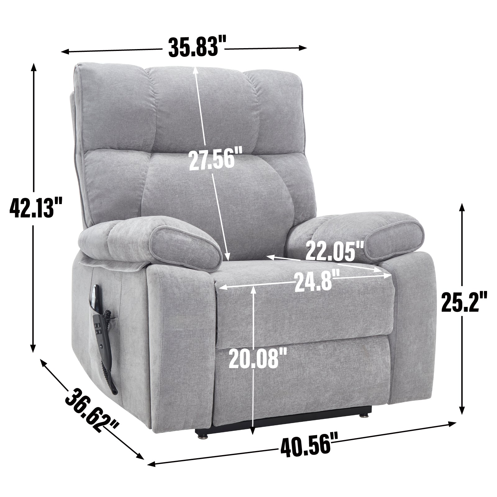 Dual-Motor Power Lift Recliner with Heat & Massage, 350 lb Capacity detail image 144