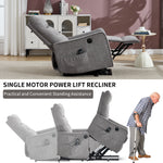 Chenille Single-Motor Power Lift Recliner with Massage & Heat detail image 9