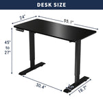 55" x 24" Electric Standing Desk workspace desk setup