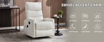 Heat Massage Manual Recliner Chair with Rocker and Swivel in Faux Leather for Living Room detail image 22
