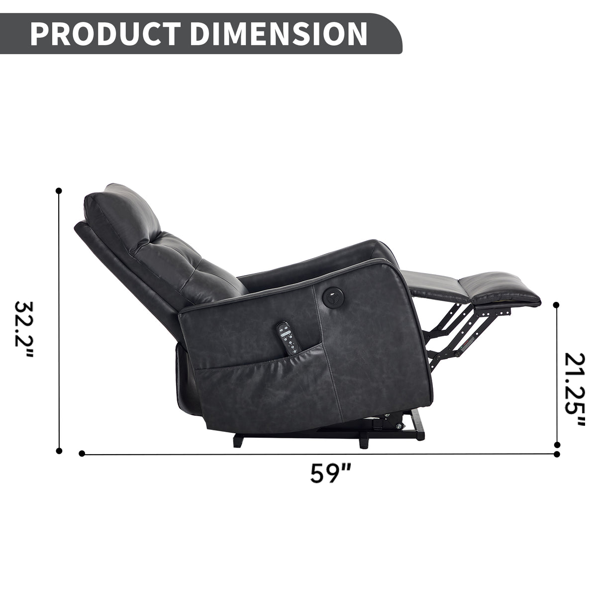 Single Motor Power Lift Recliner Chair with Massage & Heat detail image 123
