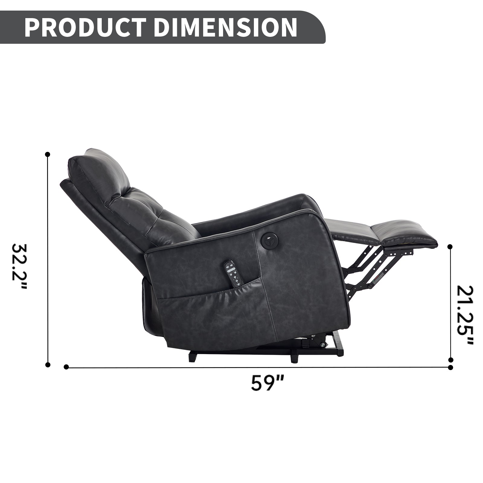 Single Motor Power Lift Recliner Chair with Massage & Heat detail image 123