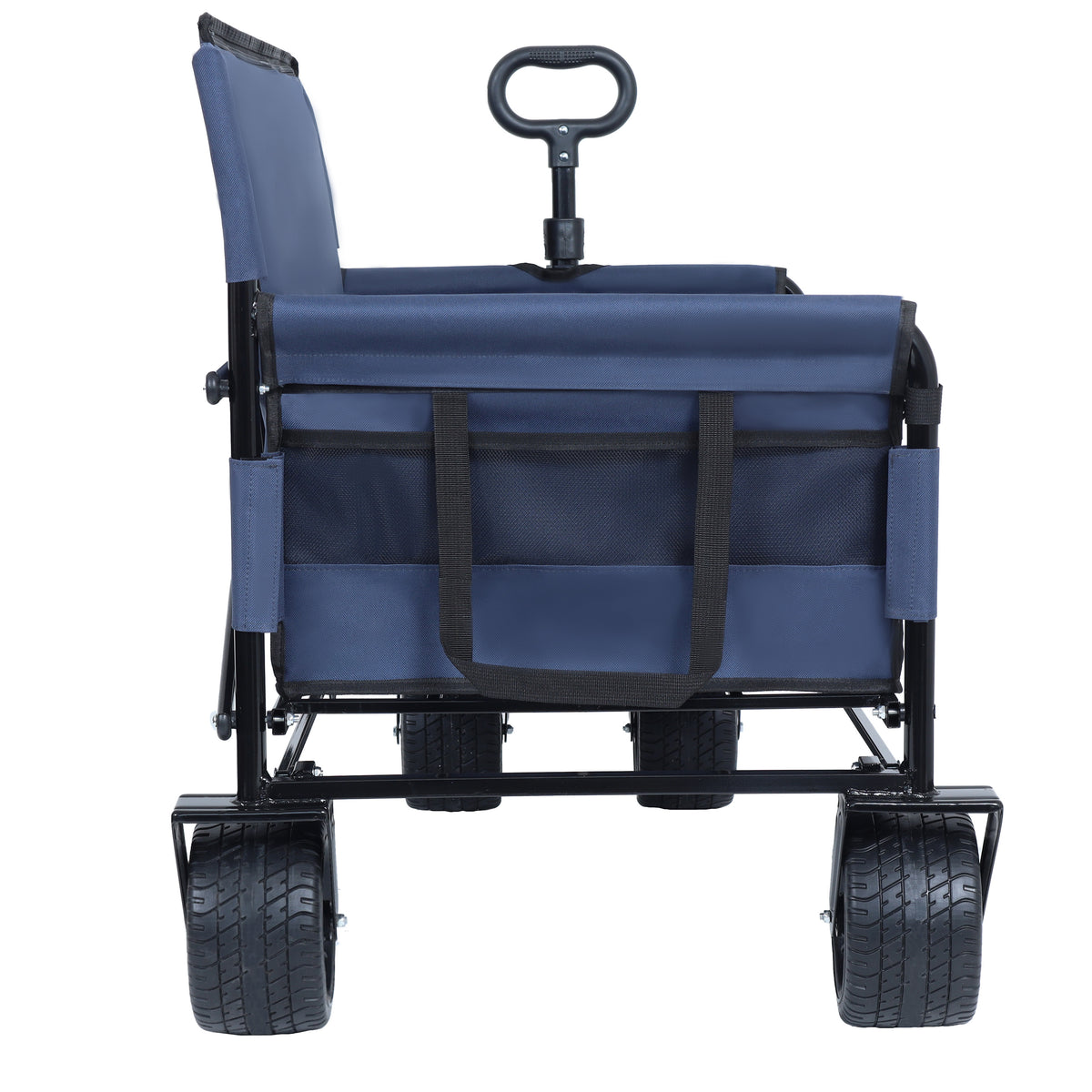 3-in-1 Folding Wagon Cart with Bench Seat & Storage for workshop, garage, storage, or utility use