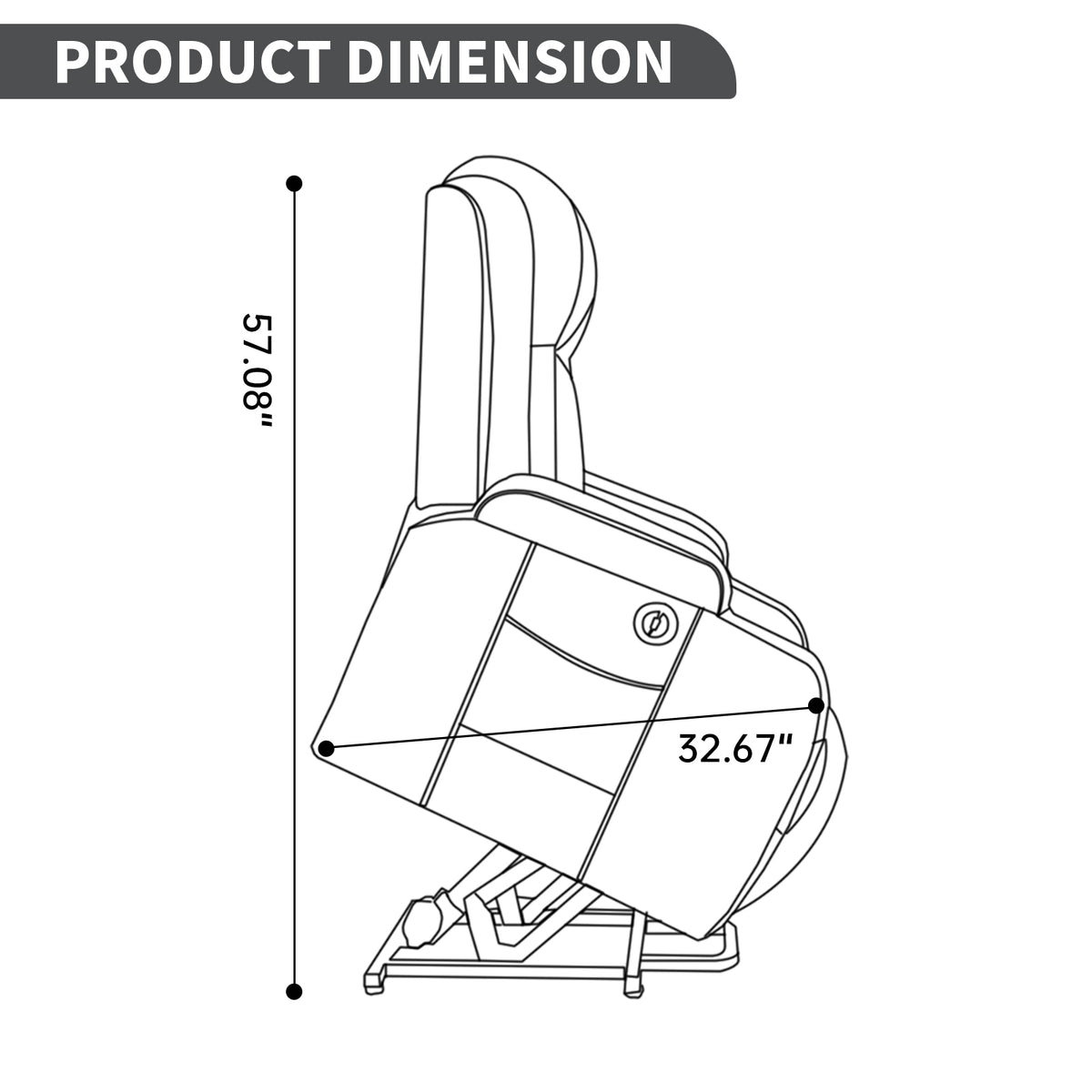 PU Infinite Position Up to 350 lb Single Motor Power Lift Recliner Chair detail image 16