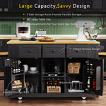 53 in. Farmhouse Kitchen Island with Power Outlet & Stools product view 102