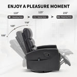 Heat Massage Manual Recliner Chair with Rocker and Swivel in Fabric for Living Room detail image 8
