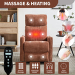 Heat Massage Manual Recliner Chair with Rocker and Swivel in Fabric for Living Room detail image 8