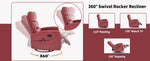 Heat Massage Manual Recliner Chair with Rocker and Swivel in Fabric for Living Room detail image 33