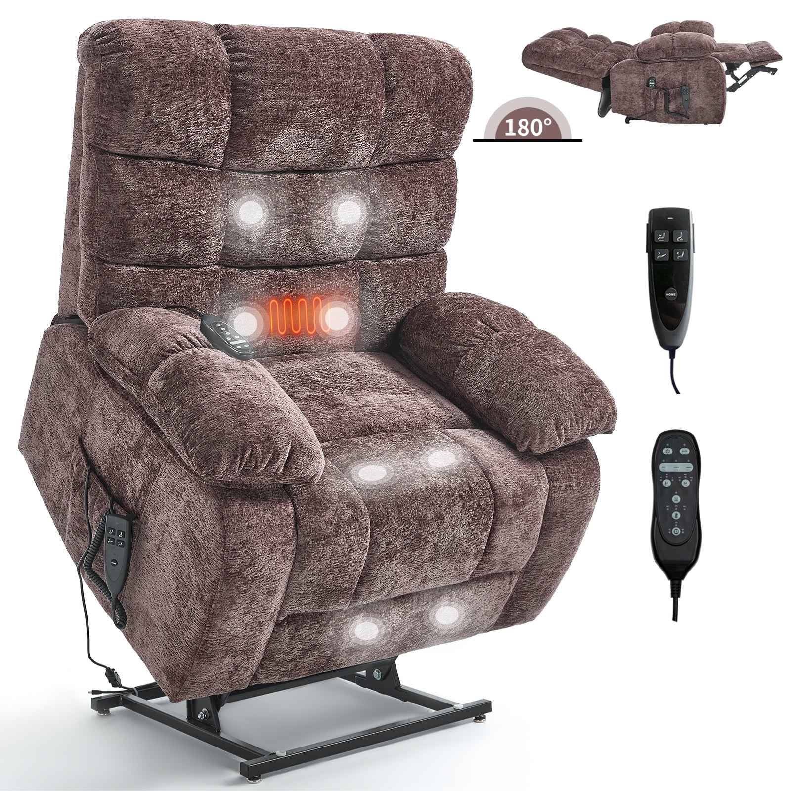 Dual-Motor Lift Recliner with Heat & Massage, 350 lb Capacity detail image 54