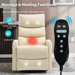 Heat Massage Manual Recliner Chair with Rocker and Swivel in Faux Leather for Living Room detail image 27