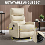 Heat Massage Manual Recliner Chair with Rocker and Swivel in Faux Leather for Living Room detail image 28