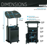 Techni Mobili Sit-to-Stand Laptop Cart with Storage mobile laptop workstation
