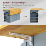 53 in. Farmhouse Kitchen Island with Power Outlet & Stools product view 66