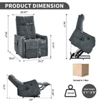 Chenille Single-Motor Power Lift Recliner with Massage & Heat detail image 38
