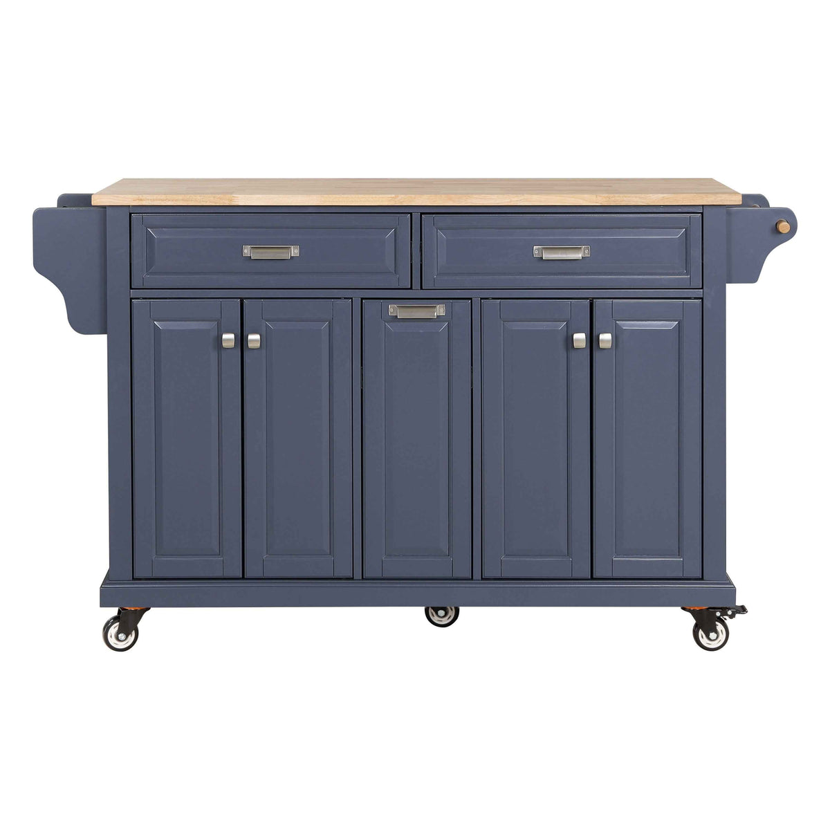 Rubberwood Drop-Leaf Kitchen Cart with 3 Drawers product view 40