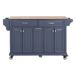 Rubberwood Drop-Leaf Kitchen Cart with 3 Drawers product view 40