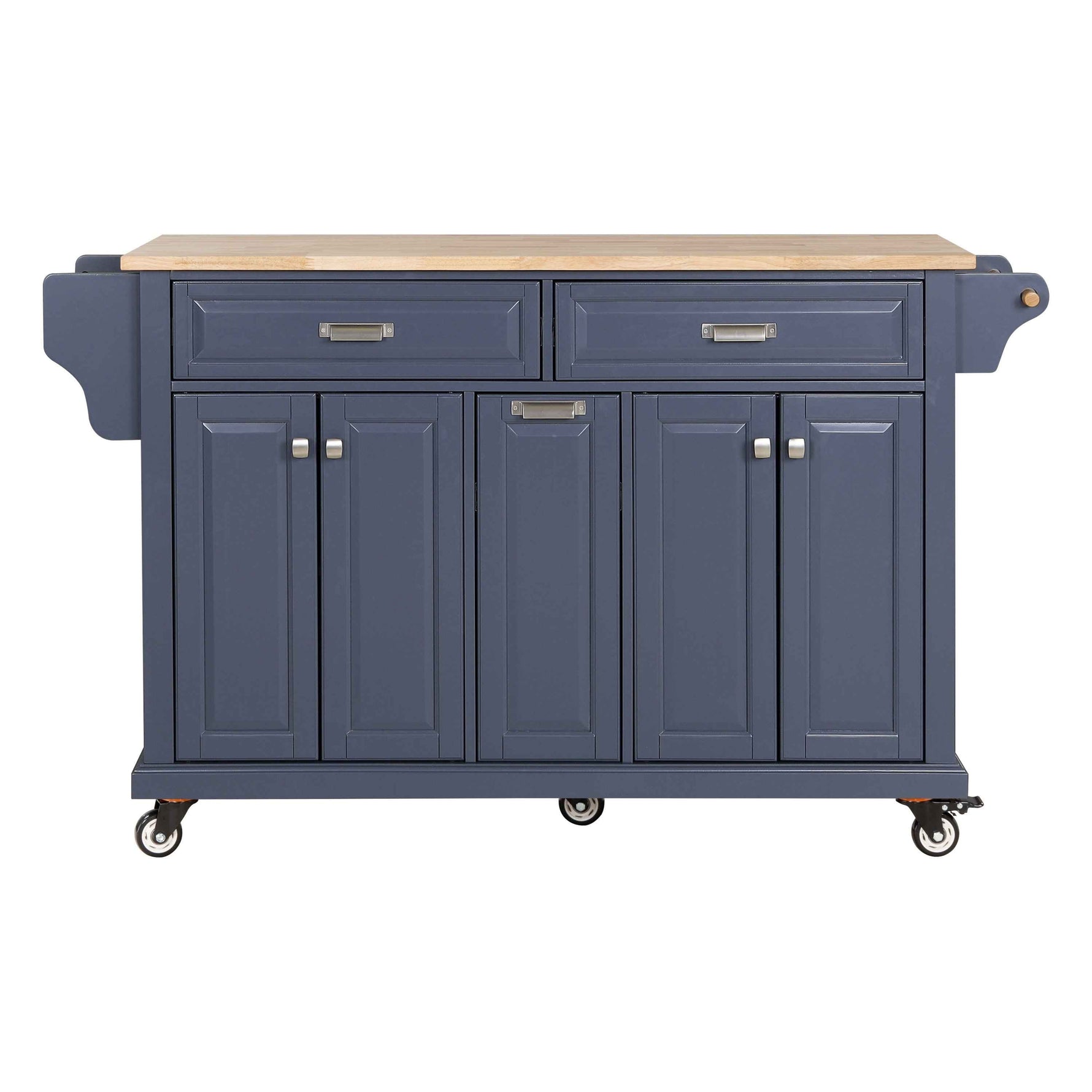 Rubberwood Drop-Leaf Kitchen Cart with 3 Drawers product view 40