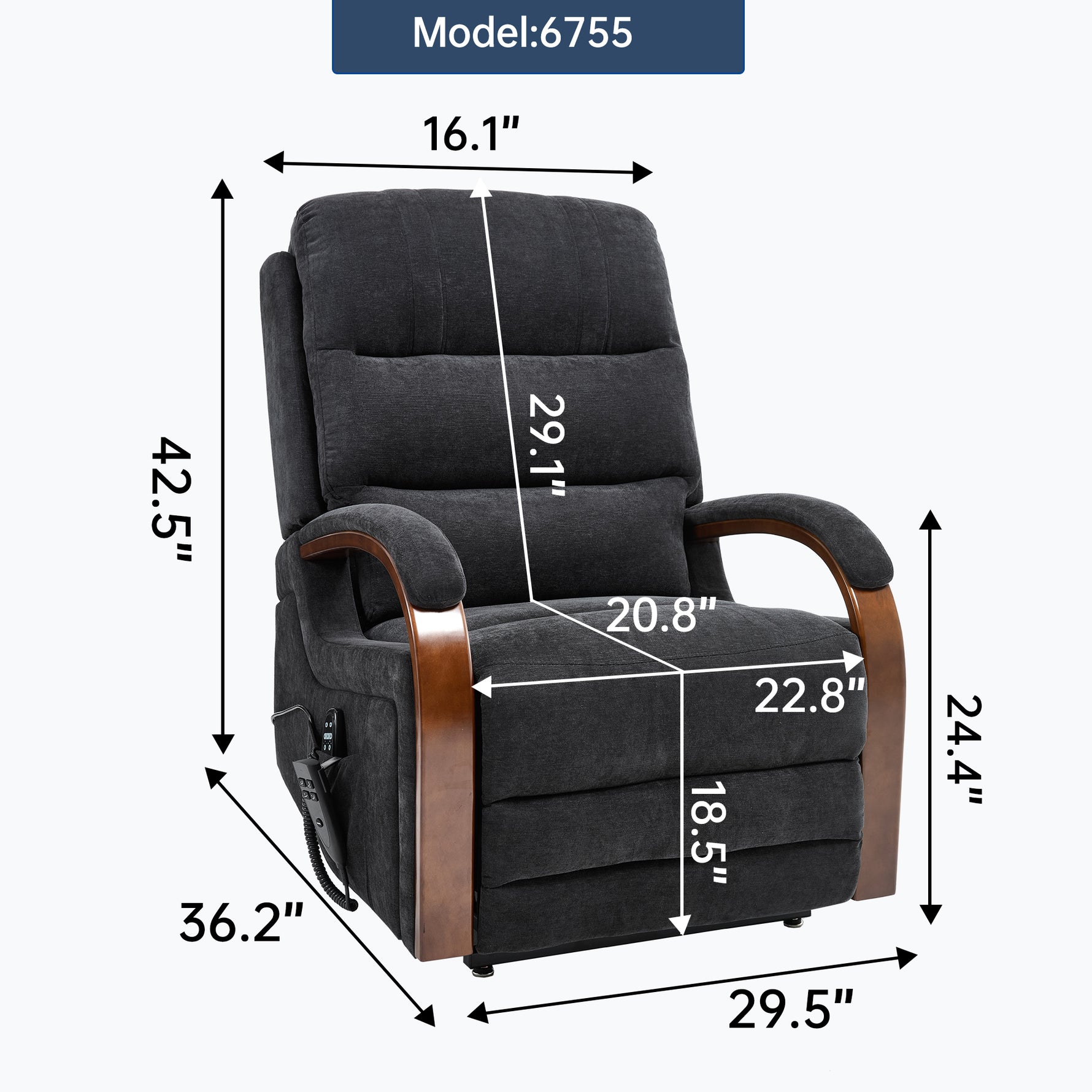 Power Chenille Lift Recliner Chair Dual Motor Infinite Position Up to 350 Pounds detail image 71