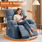 Massage Swivel Rocker Recliner Chair with Vibration, Lumbar Heating, Side Pocket detail image 5