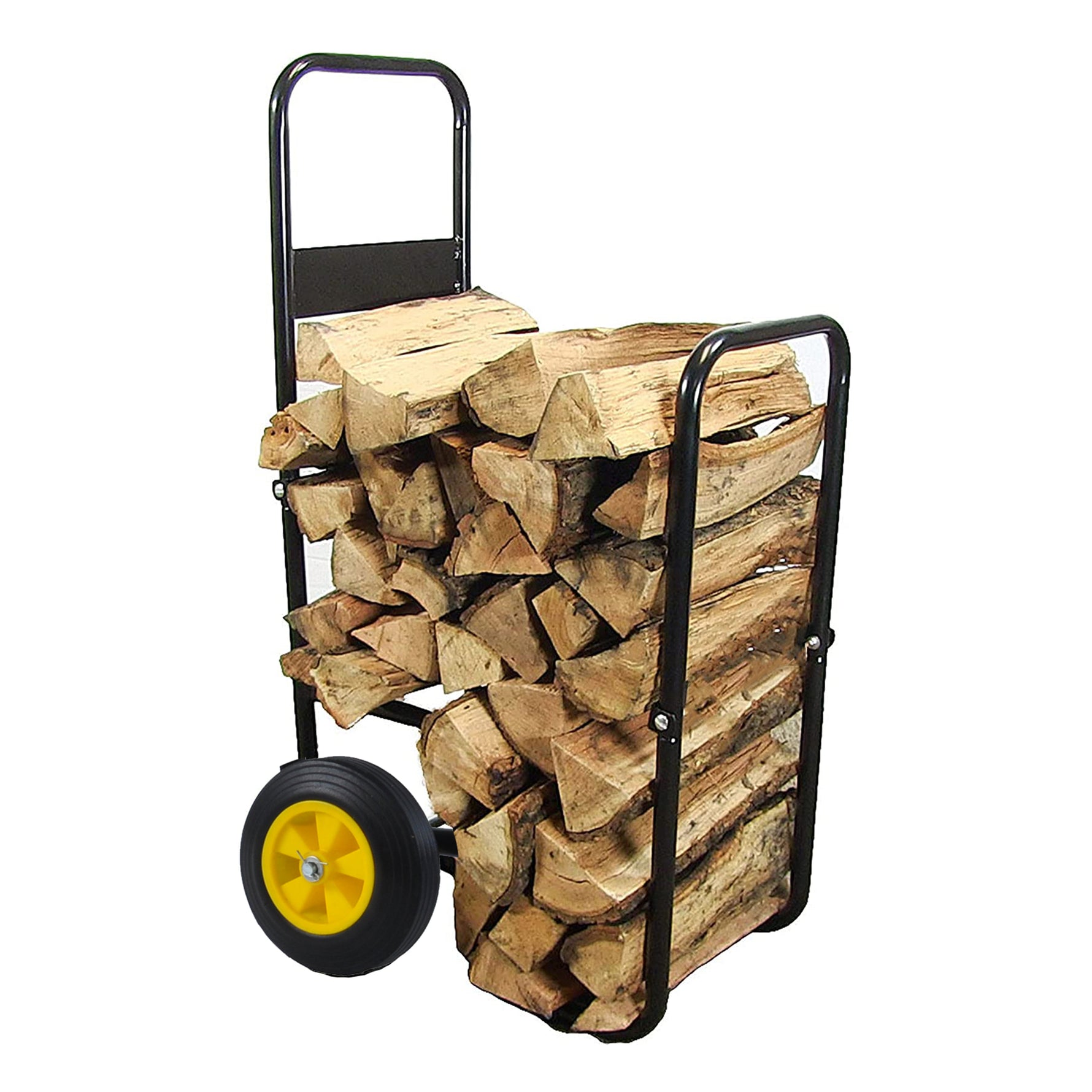Rolling Steel Firewood Log Cart & Storage Rack for workshop, garage, storage, or utility use
