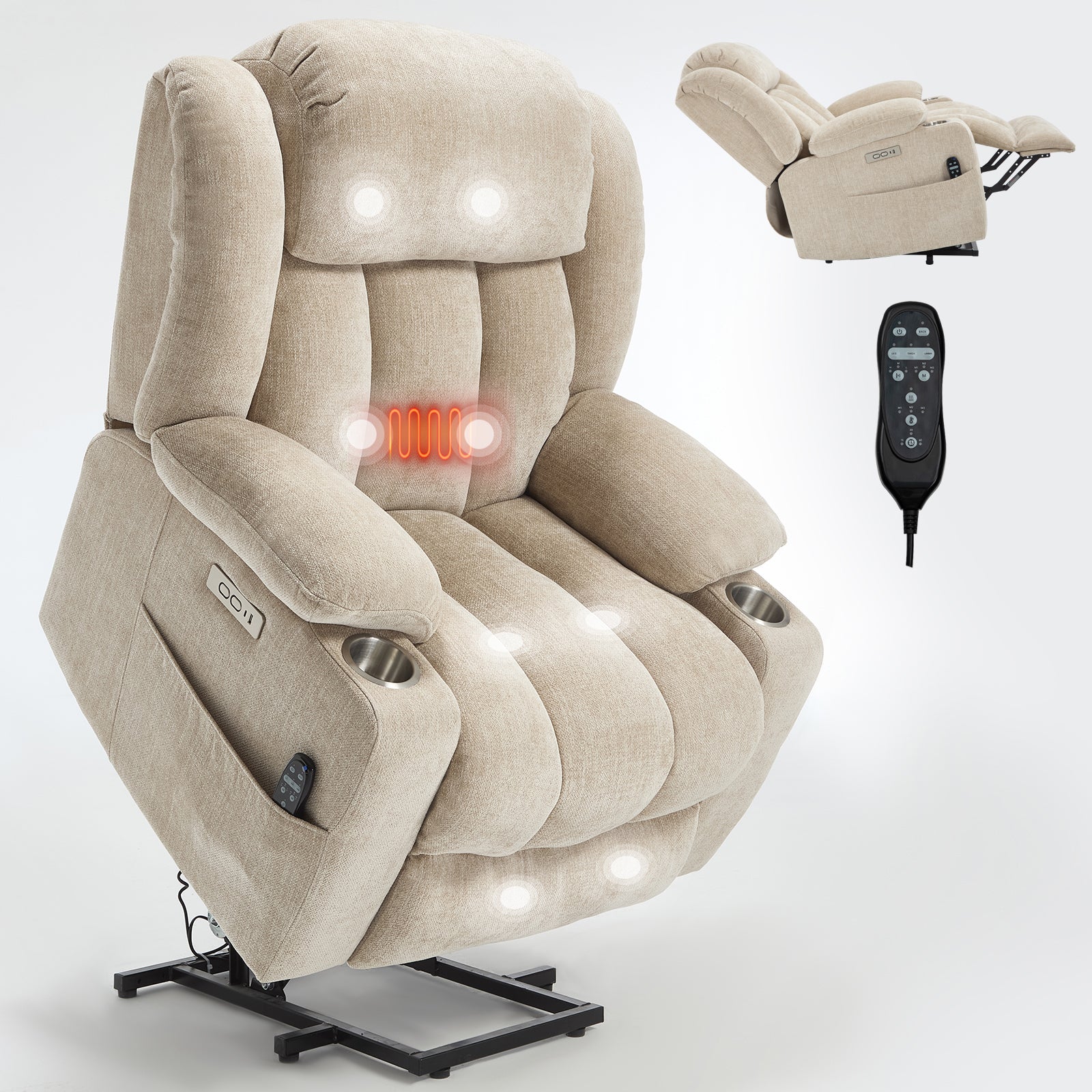 Dual-Motor Leather-Air Power Lift Recliner detail image 85