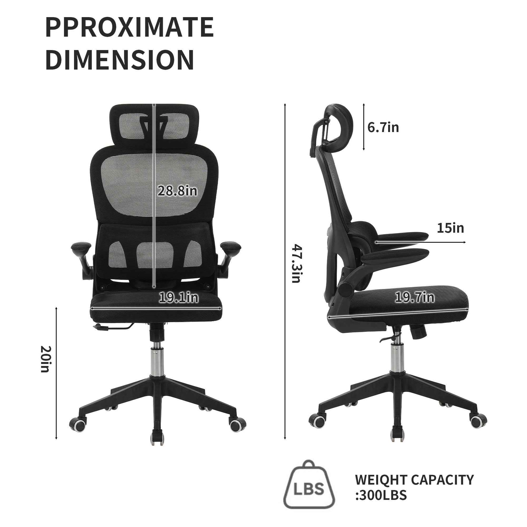 High Back Ergonomic Mesh Office Chair for home office seating