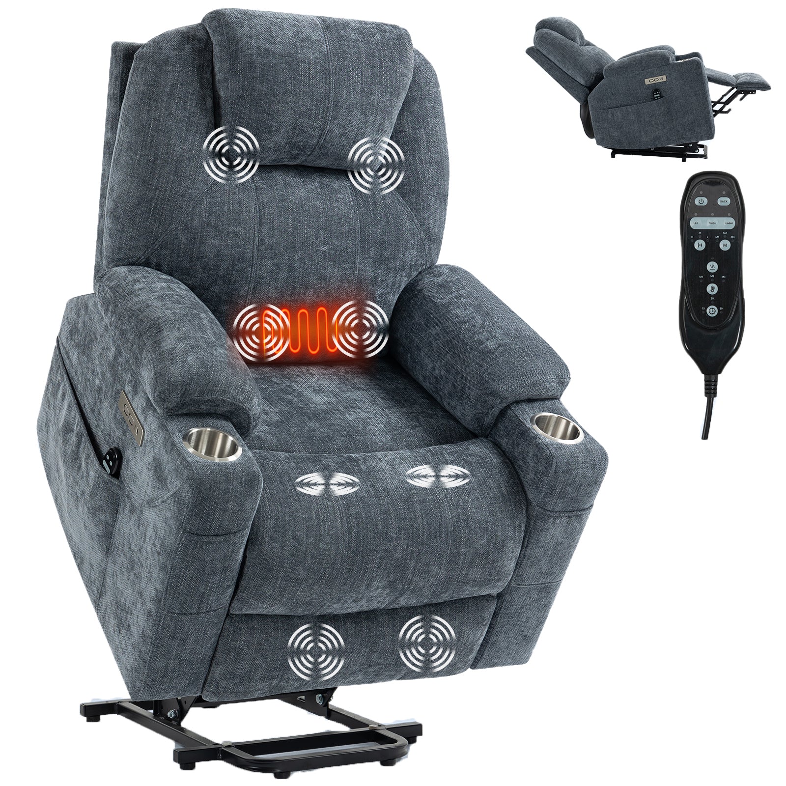 Dual-Motor Leather-Air Power Lift Recliner detail image 59
