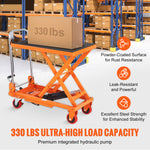 Manual Hydraulic Scissor Lift Table Cart with Non-Slip Pad for workshop, garage, storage, or utility use