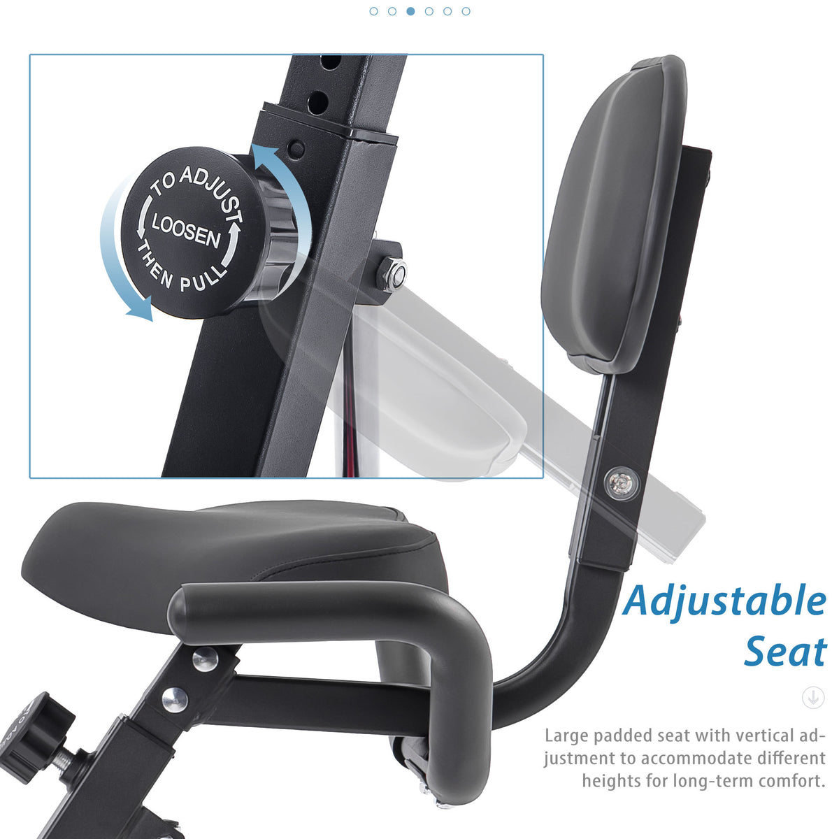 Folding Stationary Bike with 16-Level Magnetic Resistance, 300 lb Capacity detail image 34