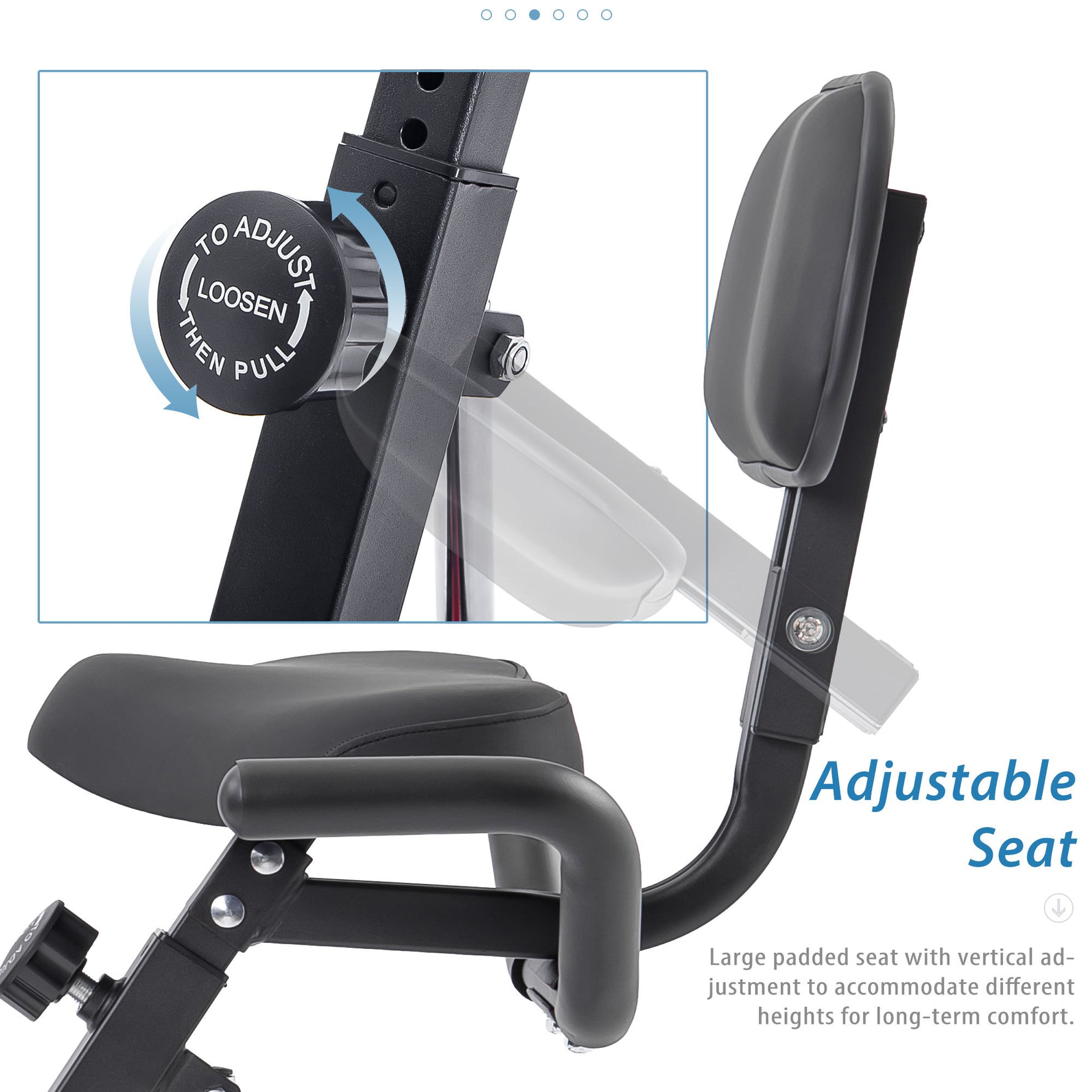 Folding Stationary Bike with 16-Level Magnetic Resistance, 300 lb Capacity detail image 34