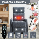 Heat Massage Manual Recliner Chair with Rocker and Swivel in Fabric for Living Room detail image 28