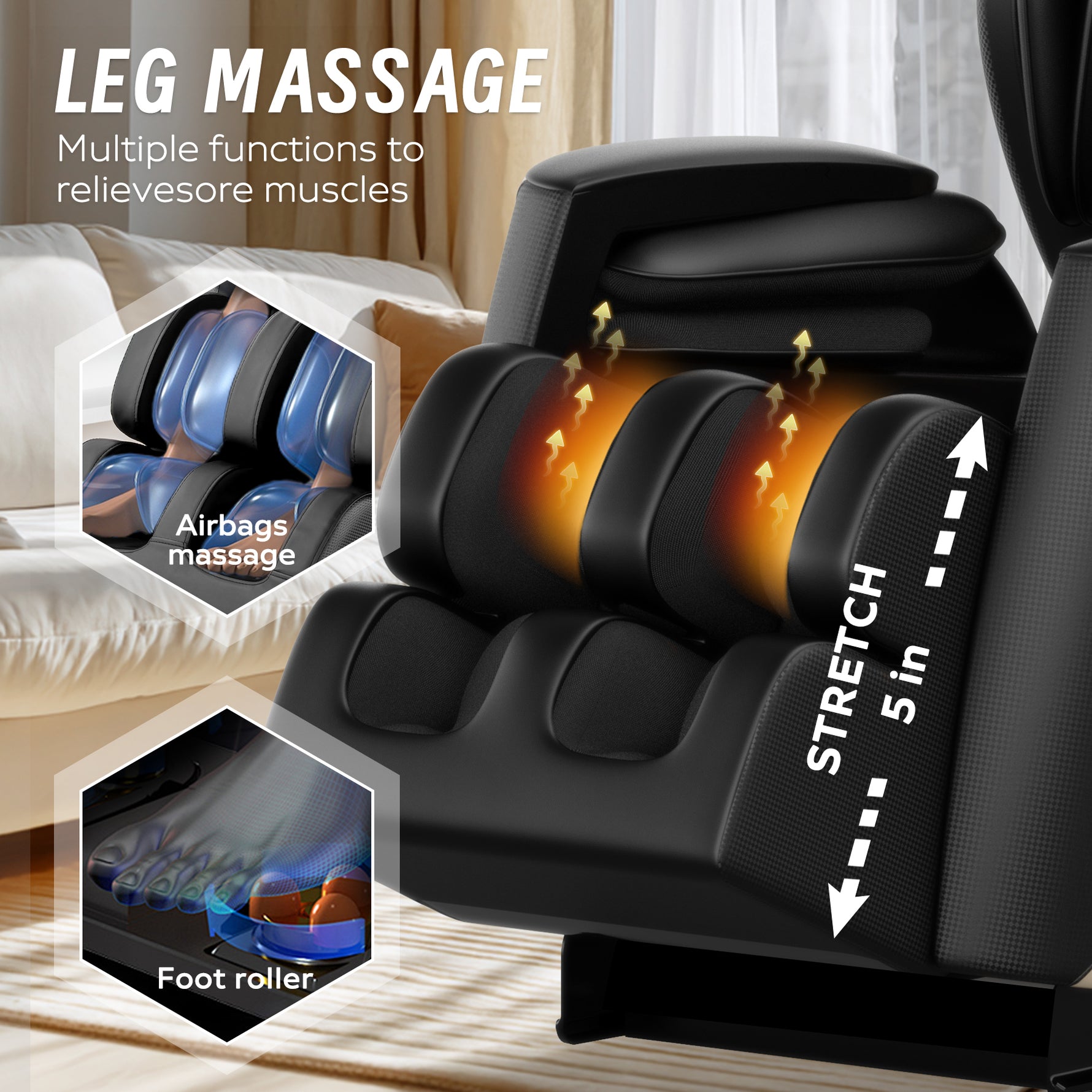 Zero Gravity Massage Chair with Bluetooth Speakers detail image 12