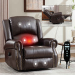 Heat Massage Manual Recliner Chair with Rocker and Swivel for Living Room detail image 17