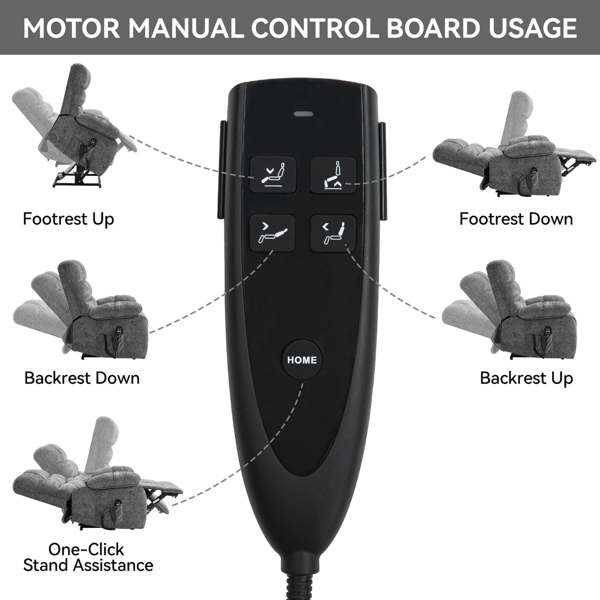 Dual-Motor Lift Recliner with Heat & Massage, 350 lb Capacity detail image 42