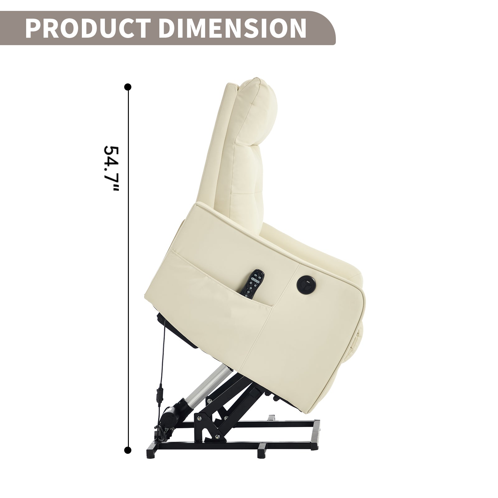 Single Motor Power Lift Recliner Chair with Massage & Heat detail image 67