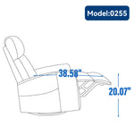 Heat Massage Manual Recliner Chair with Rocker and Swivel in Fabric for Living Room detail image 34