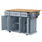 54 in. Rolling Kitchen Island with Drop Leaf & Storage product view 81