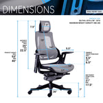 Techni Mobili LUX Ergonomic Executive Chair, Grey for home office seating